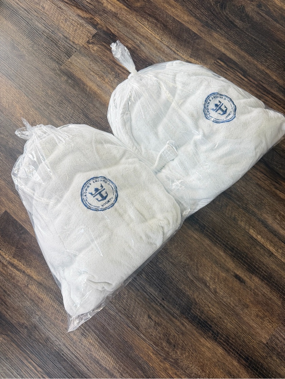 Royal Carribean White Terry Cloth Bathrobe Set of 2